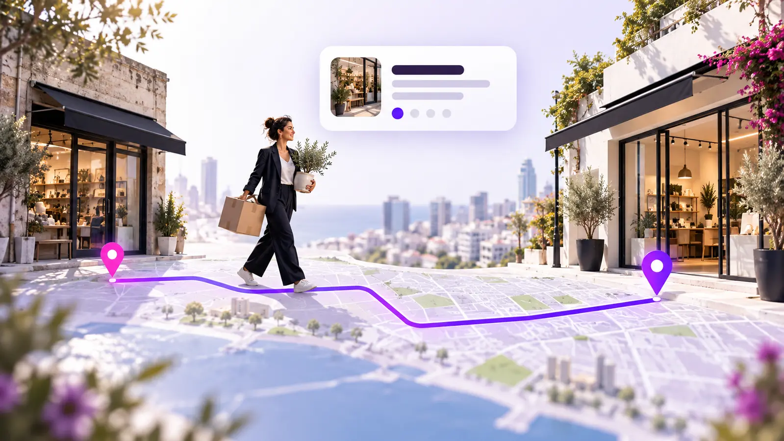 בעלת עסק מעבירה את העסק בין שני מיקומים תוך שמירה על פרופיל עסקי אחד בגוגל
